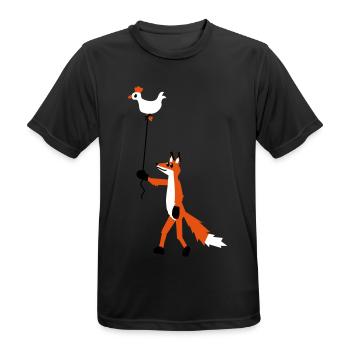 Fuchs und Henne - Männer T-Shirt atmungsaktiv - Schwarz - Vorne - AI Model Male 178 light (178cm)