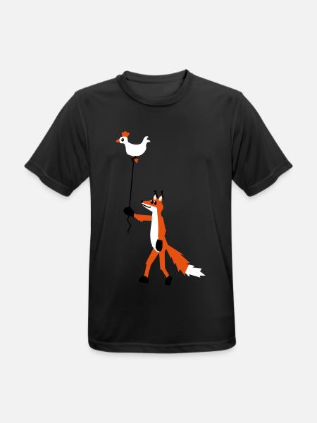 Fuchs und Henne - Männer T-Shirt atmungsaktiv - Schwarz