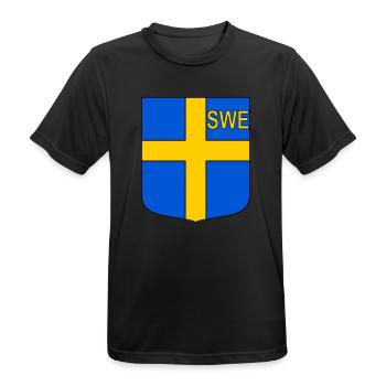 ENG shield - Men's Breathable T-Shirt - black - Front - AI Model Male 178 light (178cm)