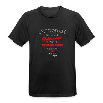 Twirling baton - T-shirt respirant Homme - noir - Devant - AI Model Male 178 light (178cm)