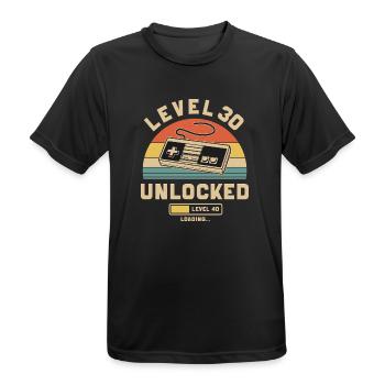 30. Geburtstag Level 30 Jahre 1995 - Männer T-Shirt atmungsaktiv - Schwarz - Vorne - AI Model Male 178 light (178cm)