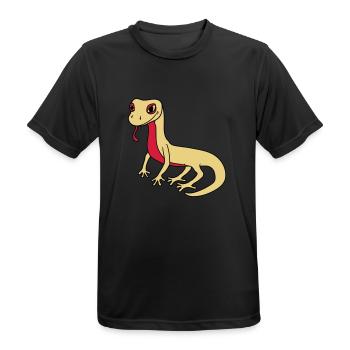 lézard gecko serpent reptile - T-shirt respirant Homme - noir - Devant - AI Model Male 178 light (178cm)