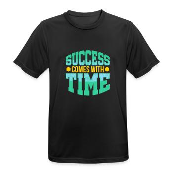 Success comes with time - Men's Breathable T-Shirt - black - Front - AI Model Male 178 light (178cm)