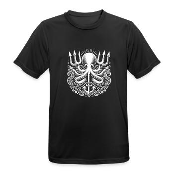 Krake - Männer T-Shirt atmungsaktiv - Schwarz - Vorne - AI Model Male 178 light (178cm)