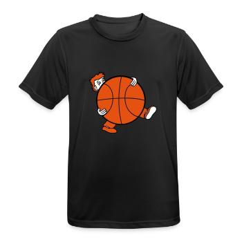 basketball sport verein riesig korb werfen kugel b - Männer T-Shirt atmungsaktiv - Schwarz - Vorne - AI Model Male 178 light (178cm)