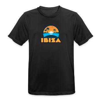 Ibiza Sonnenuntergang - Männer T-Shirt atmungsaktiv - Schwarz - Vorne - AI Model Male 178 light (178cm)