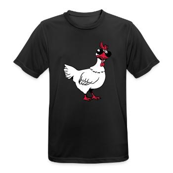 Chicken sunglasses cool - Men's Breathable T-Shirt - black - Front - AI Model Male 178 light (178cm)