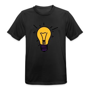 Glühbirne - Männer T-Shirt atmungsaktiv - Schwarz - Vorne - AI Model Male 178 light (178cm)