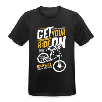 Downhill Race Series - Männer T-Shirt atmungsaktiv - Schwarz - Vorne - AI Model Male 178 light (178cm)