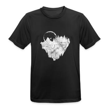 Nature du hipster moon - T-shirt respirant Homme - noir - Devant - AI Model Male 178 light (178cm)