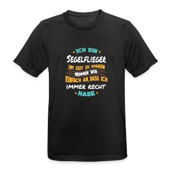 Segelfliegen - Ich bin Segelflieger - Männer T-Shirt atmungsaktiv - Schwarz - Vorne - AI Model Male 178 light (178cm)