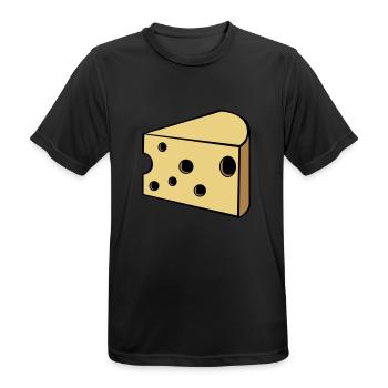 cheese - Men's Breathable T-Shirt - black - Front - AI Model Male 178 light (178cm)