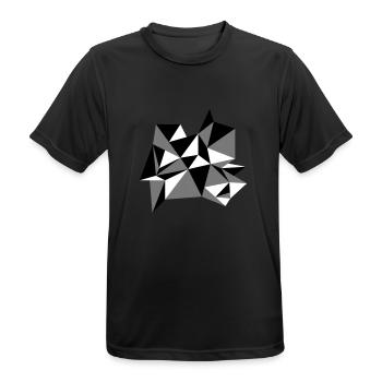shape pattern triangles design origami cool paper 3c - Men's Breathable T-Shirt - black - Front - AI Model Male 178 light (178cm)