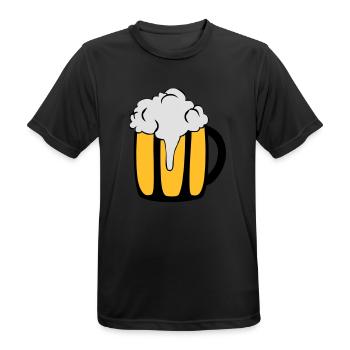 Bierglas - Männer T-Shirt atmungsaktiv - Schwarz - Vorne - AI Model Male 178 light (178cm)