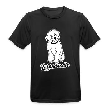 Labradoodle - Männer T-Shirt atmungsaktiv - Schwarz - Vorne - AI Model Male 178 light (178cm)