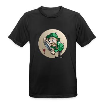 Detectiv - Männer T-Shirt atmungsaktiv - Schwarz - Vorne - AI Model Male 178 light (178cm)