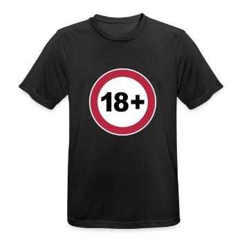 18+ / 18 / 18. / Achtzehn / Geburtstag / 3c - Männer T-Shirt atmungsaktiv - Schwarz - Vorne - AI Model Male 178 light (178cm)