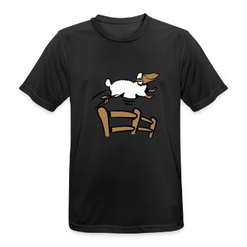 SCHAF springen Zaun - Männer T-Shirt atmungsaktiv - Schwarz - Vorne - AI Model Male 178 light (178cm)