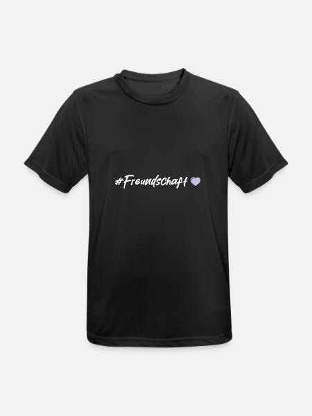 Freundschaft Herz - Männer T-Shirt atmungsaktiv - Schwarz