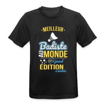 Meilleur Badiste au monde - 100% génial - T-shirt respirant Homme - noir - Devant - AI Model Male 178 light (178cm)
