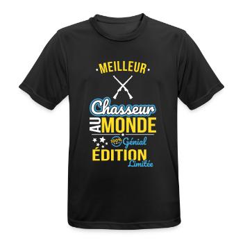 World's Best Hunter - 100% Awesome - Men's Breathable T-Shirt - black - Front - AI Model Male 178 light (178cm)