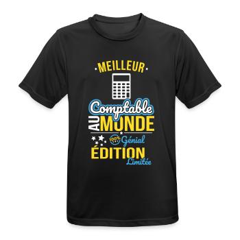 Der beste Buchhalter der Welt - 100% genial - Männer T-Shirt atmungsaktiv - Schwarz - Vorne - AI Model Male 178 light (178cm)