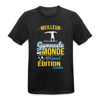 Best Gymnast in the World - 100% Awesome - Men's Breathable T-Shirt - black - Front - AI Model Male 178 light (178cm)