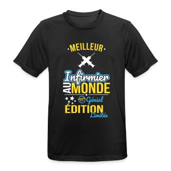 World's Best Nurse - 100% Awesome - Men's Breathable T-Shirt - black - Front - AI Model Male 178 light (178cm)