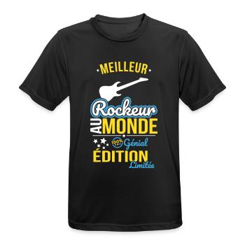 Bester Rocker der Welt - 100% Awesome - Männer T-Shirt atmungsaktiv - Schwarz - Vorne - AI Model Male 178 light (178cm)