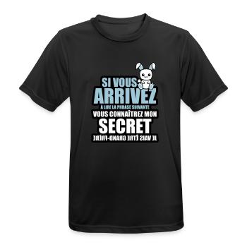 mon secret je vais être grand-frère - T-shirt respirant Homme - noir - Devant - AI Model Male 178 light (178cm)