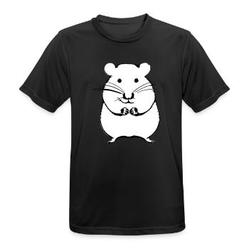 Hamster cute animal rodent animals pet vector 8 - Men's Breathable T-Shirt - black - Front - AI Model Male 178 light (178cm)