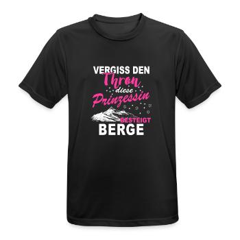 Berge Prinzessin Shirt · Berg · Wandern · Frau - Männer T-Shirt atmungsaktiv - Schwarz - Vorne - AI Model Male 178 light (178cm)