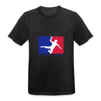 Handball - Handballlegende - Männer T-Shirt atmungsaktiv - Schwarz - Vorne - AI Model Male 178 light (178cm)