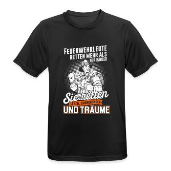 Feuerwehr Feuerwehrmann Feuerwehrfrau Träume - Männer T-Shirt atmungsaktiv - Schwarz - Vorne - AI Model Male 178 light (178cm)
