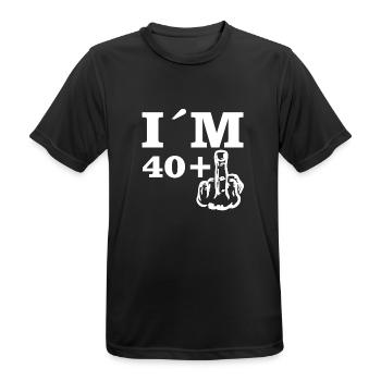 Geschenk Geburtstag Im 40 plus 1 - Männer T-Shirt atmungsaktiv - Schwarz - Vorne - AI Model Male 178 light (178cm)
