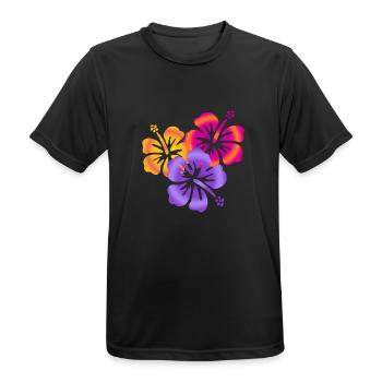 Hibiscus Drilling - Men's Breathable T-Shirt - black - Front - AI Model Male 178 light (178cm)