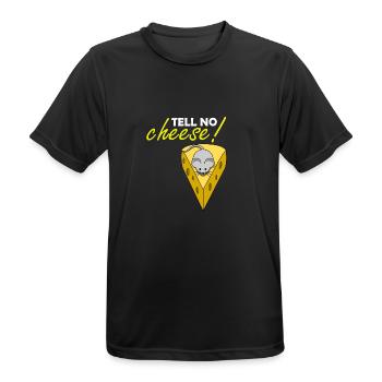 tell no cheese - erzähl kein Käse - Männer T-Shirt atmungsaktiv - Schwarz - Vorne - AI Model Male 178 light (178cm)