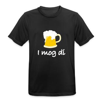 Bier Liebe Bayern Geschenkidee Dialekt - Männer T-Shirt atmungsaktiv - Schwarz - Vorne - AI Model Male 178 light (178cm)