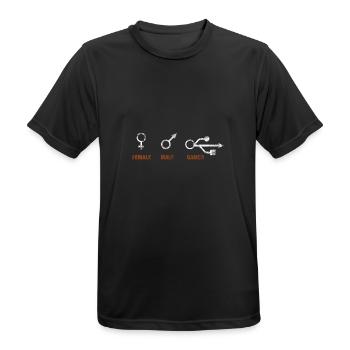 Woman man gambler male female gamer gift idea - Men's Breathable T-Shirt - black - Front - AI Model Male 178 light (178cm)