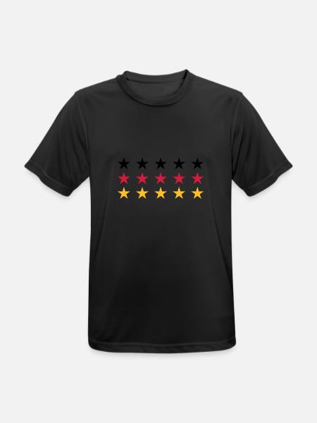 German Flag Stars Design - Men's Breathable T-Shirt - black