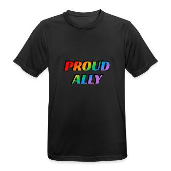 Stolzer Verbündeter - LGBT-Stolz - Männer T-Shirt atmungsaktiv - Schwarz - Vorne - AI Model Male 178 light (178cm)