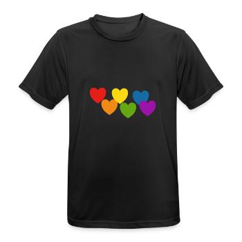 Regenbogenherzen Stolz - Männer T-Shirt atmungsaktiv - Schwarz - Vorne - AI Model Male 178 light (178cm)