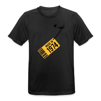 Anniversaire T-shirt 1974 - T-shirt respirant Homme - noir - Devant - AI Model Male 178 light (178cm)