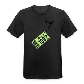 Birthday T-Shirt 1992 - Men's Breathable T-Shirt - black - Front - AI Model Male 178 light (178cm)