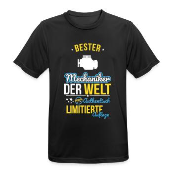 Meilleur mécanicien au monde - 100 % authentique - T-shirt respirant Homme - noir - Devant - AI Model Male 178 light (178cm)