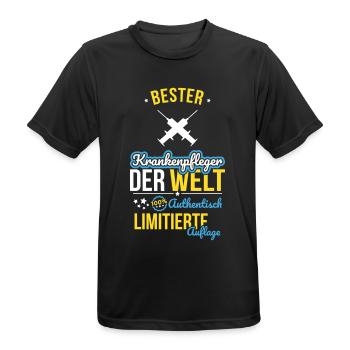 Best Nurse in the World - 100% Authentic - Men's Breathable T-Shirt - black - Front - AI Model Male 178 light (178cm)