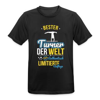 Best Gymnast in the World - 100% Authentic - Men's Breathable T-Shirt - black - Front - AI Model Male 178 light (178cm)