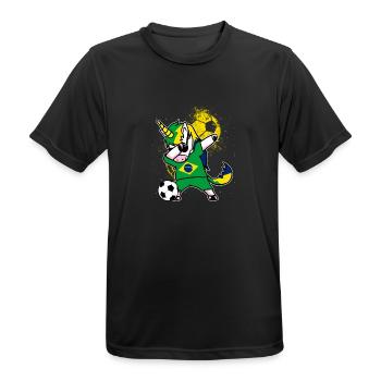 Licorne Brésil Jersey Coupe du Monde Chemise - T-shirt respirant Homme - noir - Devant - AI Model Male 178 light (178cm)