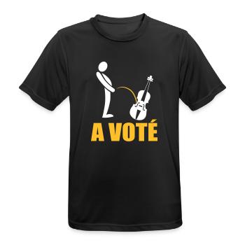 A voté - T-shirt respirant Homme - noir - Devant - AI Model Male 178 light (178cm)