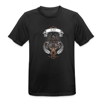 Eat, Sleep, Hunt! - Men's Breathable T-Shirt - black - Front - AI Model Male 178 light (178cm)